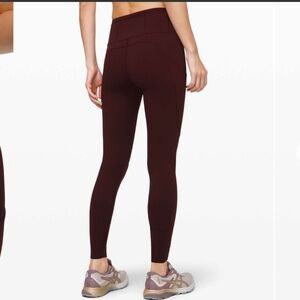 Lululemon Fast and Free High-Rise Tight 28" Nulux Garnet size 2